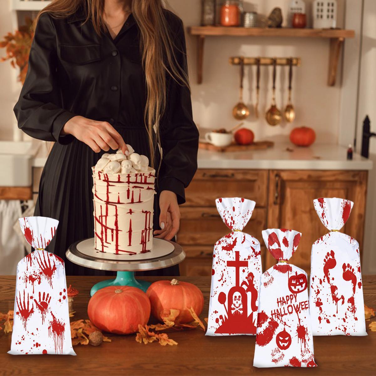 Red And White Halloween Drawstring Bag