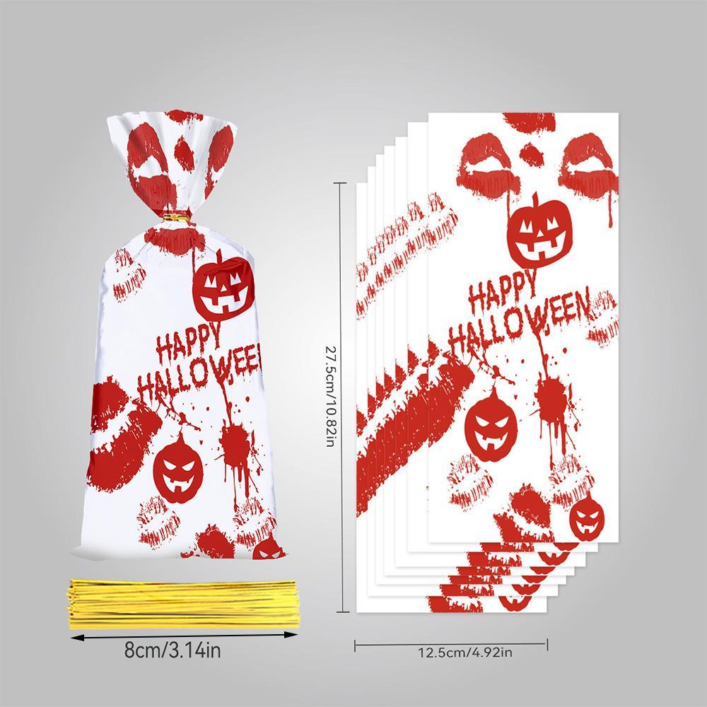 Red And White Halloween Drawstring Bag
