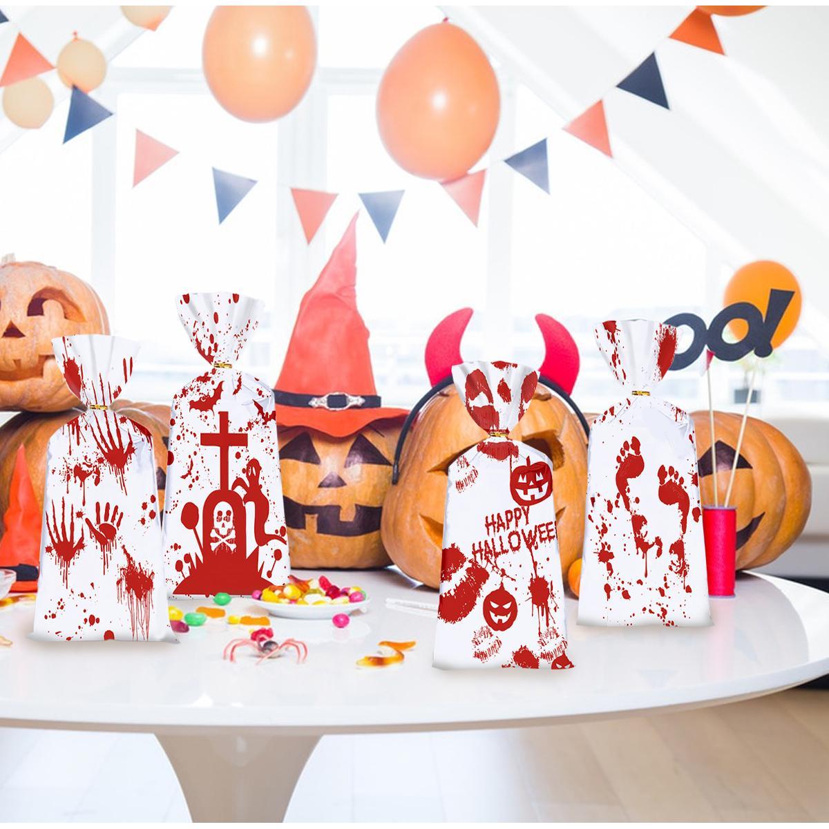 Red And White Halloween Drawstring Bag