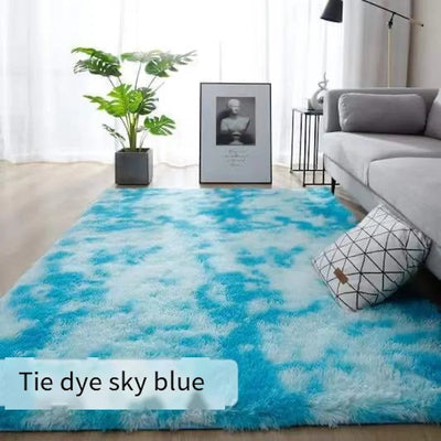 Nordic ins wind living room study Room carpet Tie dye silk hair bedroom dirt resistant bed blanket bay window blanket