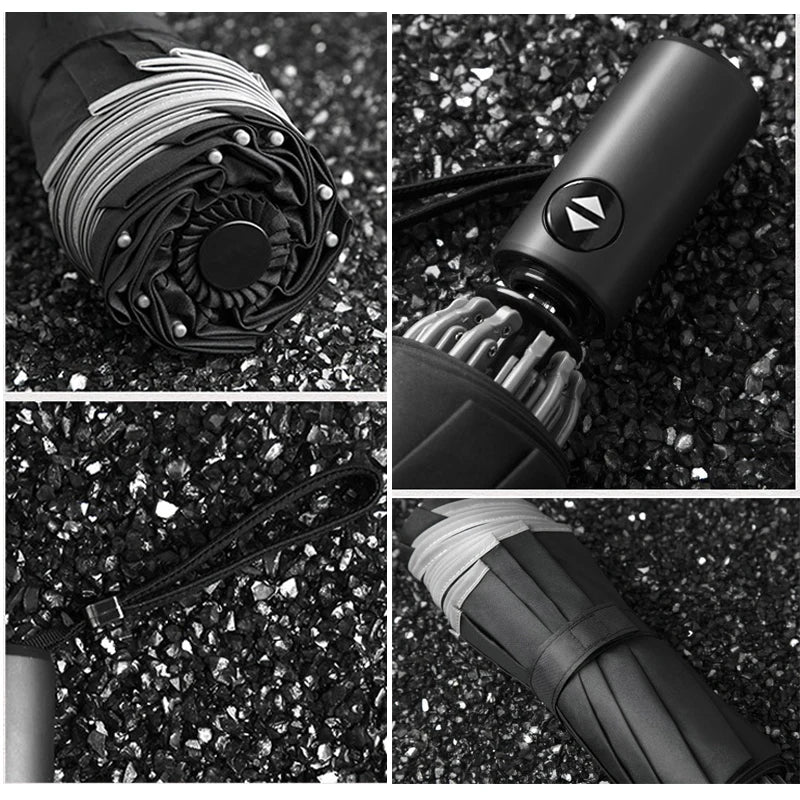 Xiaomi Reflective Strip Umbrella 10 Bones Fully Automatic Reverse Folding Umbrellas Windproof and Rainproof Business UV Parasol
