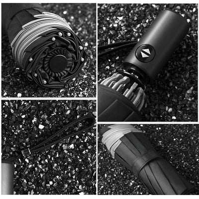 Xiaomi Reflective Strip Umbrella 10 Bones Fully Automatic Reverse Folding Umbrellas Windproof and Rainproof Business UV Parasol