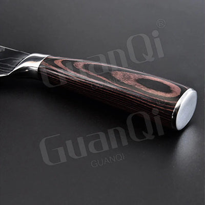 Professional Kitchen Knives Sets Sharp Cleaver Slicing Knife Wood Handle Cooking Tool Laser Damascus Pattern knives set 1-10PCS