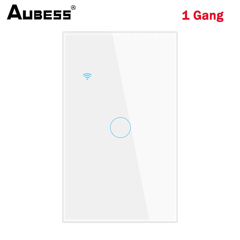 Aubess WiFi US Smart Switch Need Neutral Wire 1/2/3/4 Gang Light Switch Tuya Smart Life APP Control Support Alexa Google Home