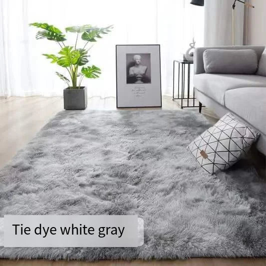 Nordic ins wind living room study Room carpet Tie dye silk hair bedroom dirt resistant bed blanket bay window blanket