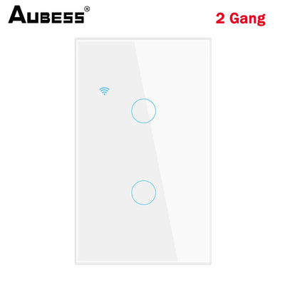 Aubess WiFi US Smart Switch Need Neutral Wire 1/2/3/4 Gang Light Switch Tuya Smart Life APP Control Support Alexa Google Home