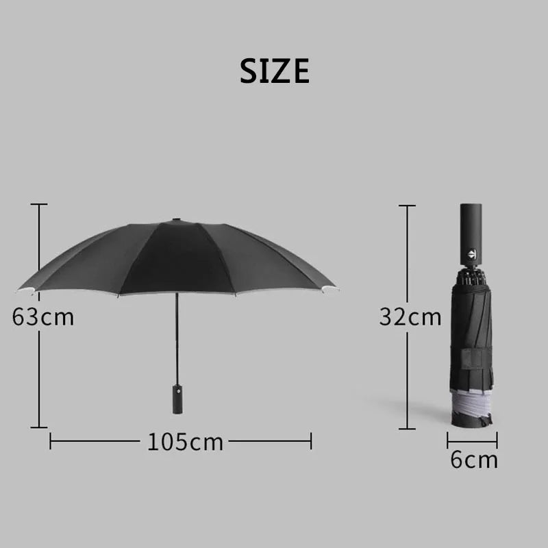Xiaomi Reflective Strip Umbrella 10 Bones Fully Automatic Reverse Folding Umbrellas Windproof and Rainproof Business UV Parasol