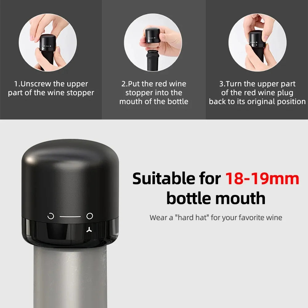 Xiaomi Vacuum Red Wine Champagne Bottle Stopper Set Sealed Bottle Cap Stopper Leak-proof Retain Freshness Wine Bottle Plug