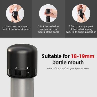 Xiaomi Vacuum Red Wine Champagne Bottle Stopper Set Sealed Bottle Cap Stopper Leak-proof Retain Freshness Wine Bottle Plug