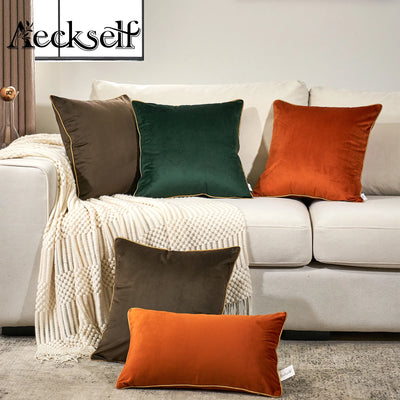 Aeckself Decorative Solid Color Velvet Cushion Covers Pillow Cases for Sofa Bedroom Home Decor Pillowcase White Gray Black Blue
