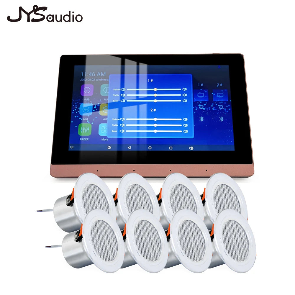 Smart Home Theater Sound Amplifier WiFi Bluetooth In-wall Android Music Panel Stereo Mini Ceiling Speaker Set Hotel Residential