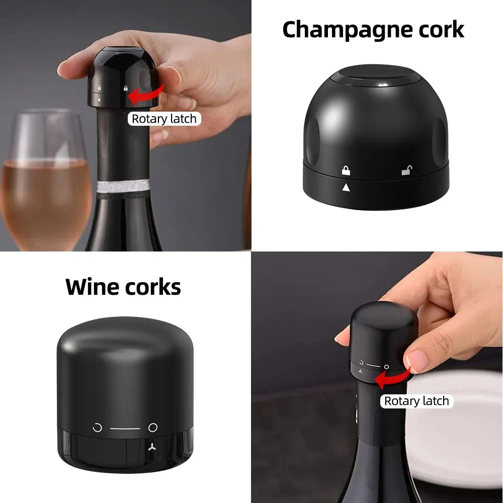 Xiaomi Vacuum Red Wine Champagne Bottle Stopper Set Sealed Bottle Cap Stopper Leak-proof Retain Freshness Wine Bottle Plug