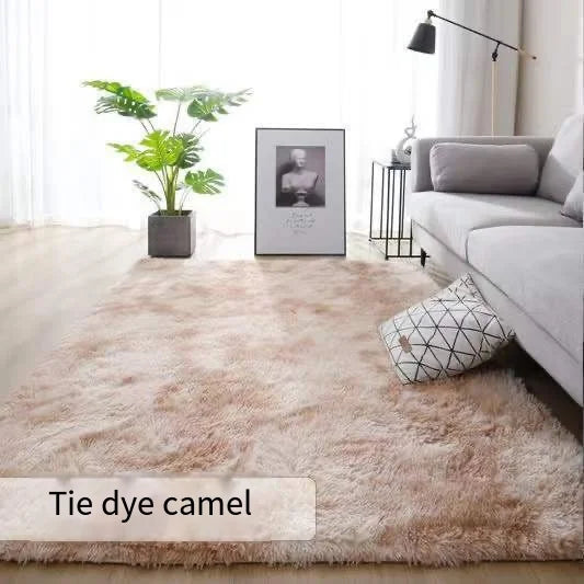 Nordic ins wind living room study Room carpet Tie dye silk hair bedroom dirt resistant bed blanket bay window blanket