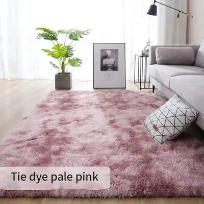 Nordic ins wind living room study Room carpet Tie dye silk hair bedroom dirt resistant bed blanket bay window blanket
